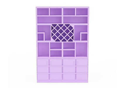 紫色柜子模型3d模型