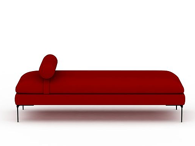 红色单人床模型3d模型