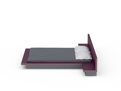 3d简约紫色床免费模型