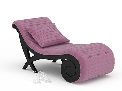 3d紫色沙发椅模型