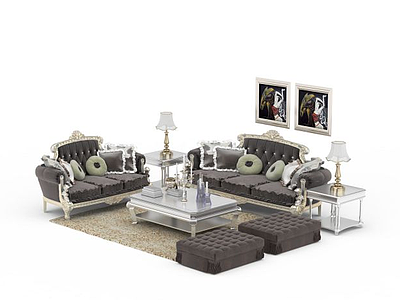 3d高档欧式沙发模型