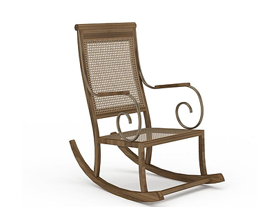 3d木制摇椅模型