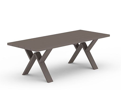 褐色木质桌子模型3d模型