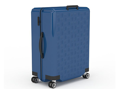 3d蓝色行李箱免费模型