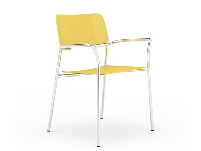 3d黄色单人椅子模型