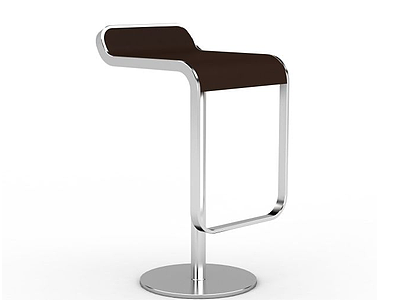 3d褐色高脚椅模型