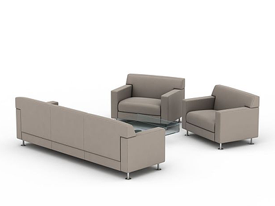 灰色布艺沙发模型3d模型