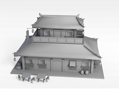 中国古代建筑模型3d模型