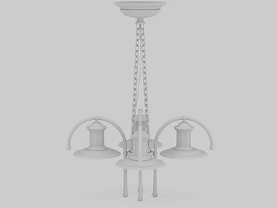 欧式铁链吊灯模型3d模型