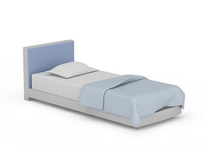 3d简约单人床免费模型
