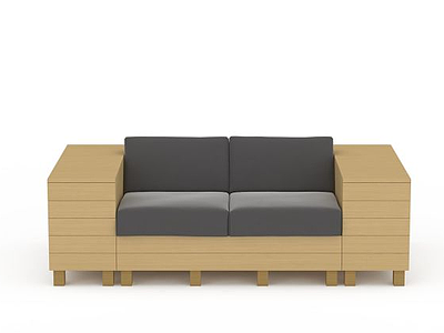 3d创意木质沙发免费模型