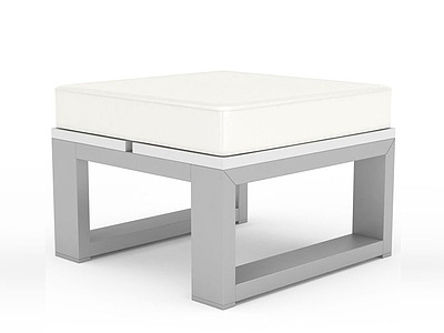 白色沙发凳模型3d模型
