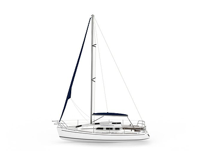 豪华白色游艇模型3d模型