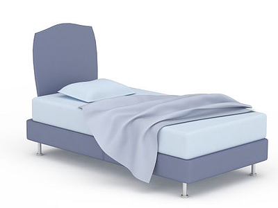 3d紫色单人床免费模型
