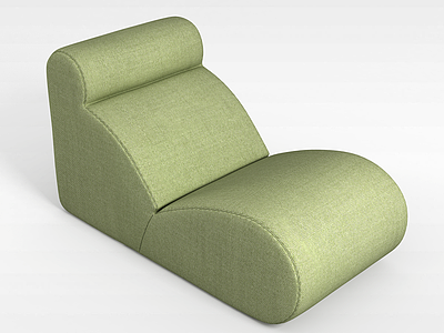 3d绿色布艺沙发模型