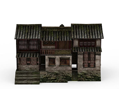 3d江南水乡建筑模型
