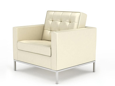 3d米色单人沙发免费模型