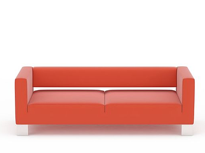 橘色长沙发模型3d模型