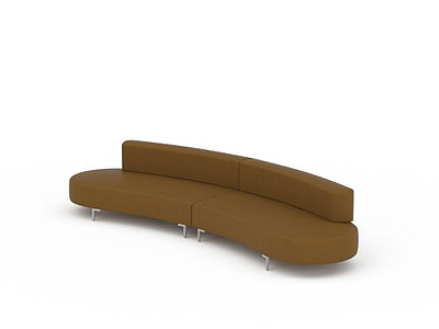 褐色弧形沙发模型3d模型