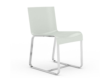 3d白色简约椅子模型