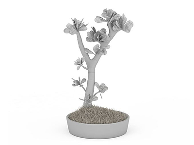 3d花瓶盆栽免费模型