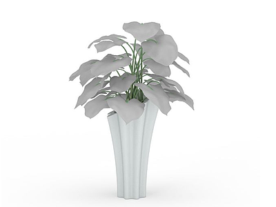 花瓶盆栽模型