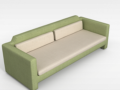 多人绿色沙发模型3d模型