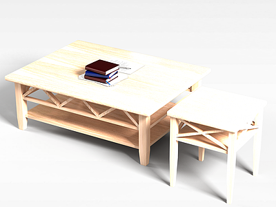 3d原色木质方桌模型