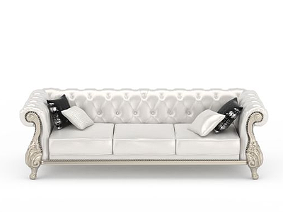 豪华白色沙发模型3d模型