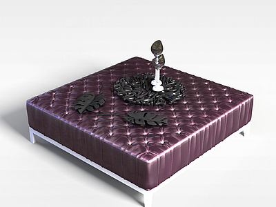 紫色布艺桌子模型3d模型