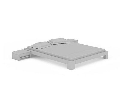 3d现代硬床免费模型