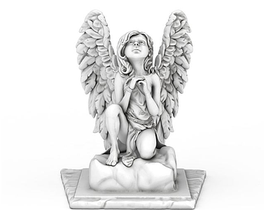 天使雕塑模型3d模型