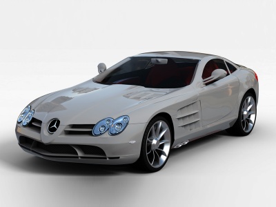 银白色奔驰汽车模型3d模型
