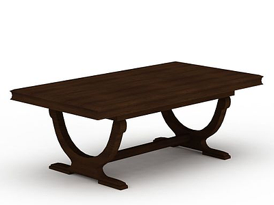 褐色四方桌子模型3d模型