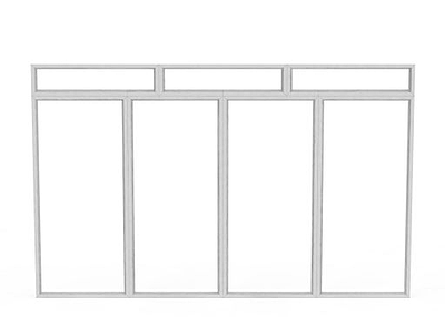 3d阳台玻璃门模型