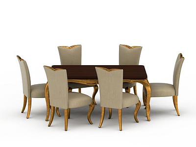 沙发桌椅组合模型3d模型