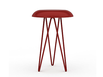 红色高脚椅模型3d模型