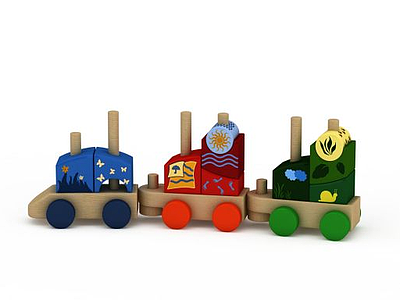 3d火车儿童玩具模型