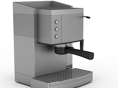 3d灰色半自动咖啡机免费模型