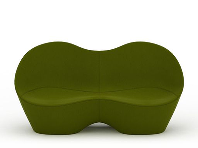 绿色双人沙发模型3d模型