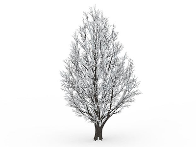 3d冬天落雪树免费模型