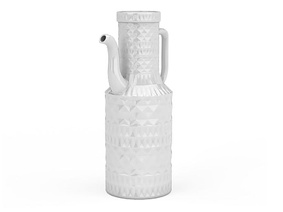 3d白色陶瓷瓶子模型