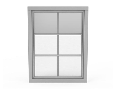灰色方格窗模型3d模型