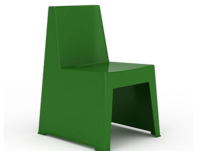 3d绿色塑料单人椅模型