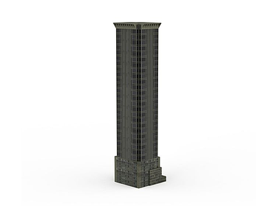 3d黑色高层建筑模型
