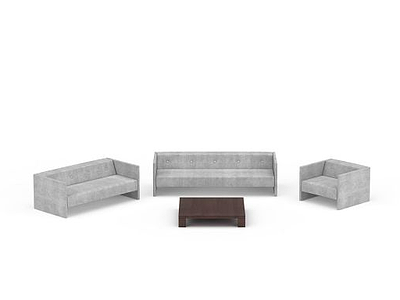 3d简约灰色现代沙发免费模型