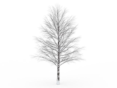 3d挂雪杨树模型