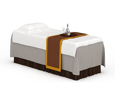 酒店双人床模型