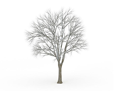 3d公园冬日树木免费模型