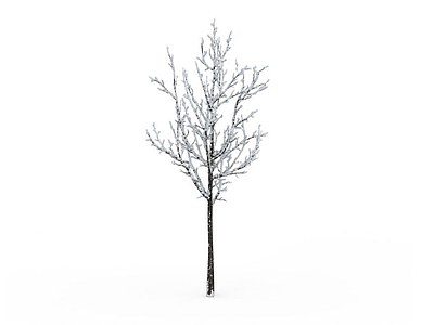 3d冬天下雪树干模型